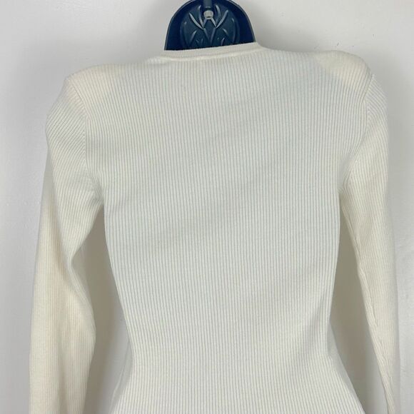 Sandro Women's Size 1 Temps Ribbed Sweater Ivory US S - Picture 5 of 11